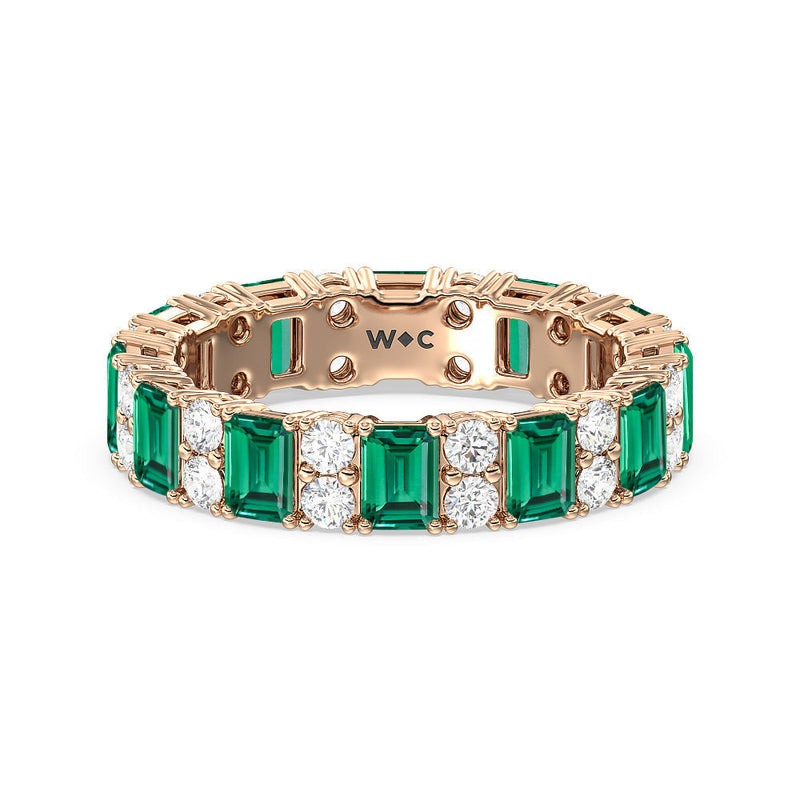 Created Emerald & Rounds Station Eternity Ring