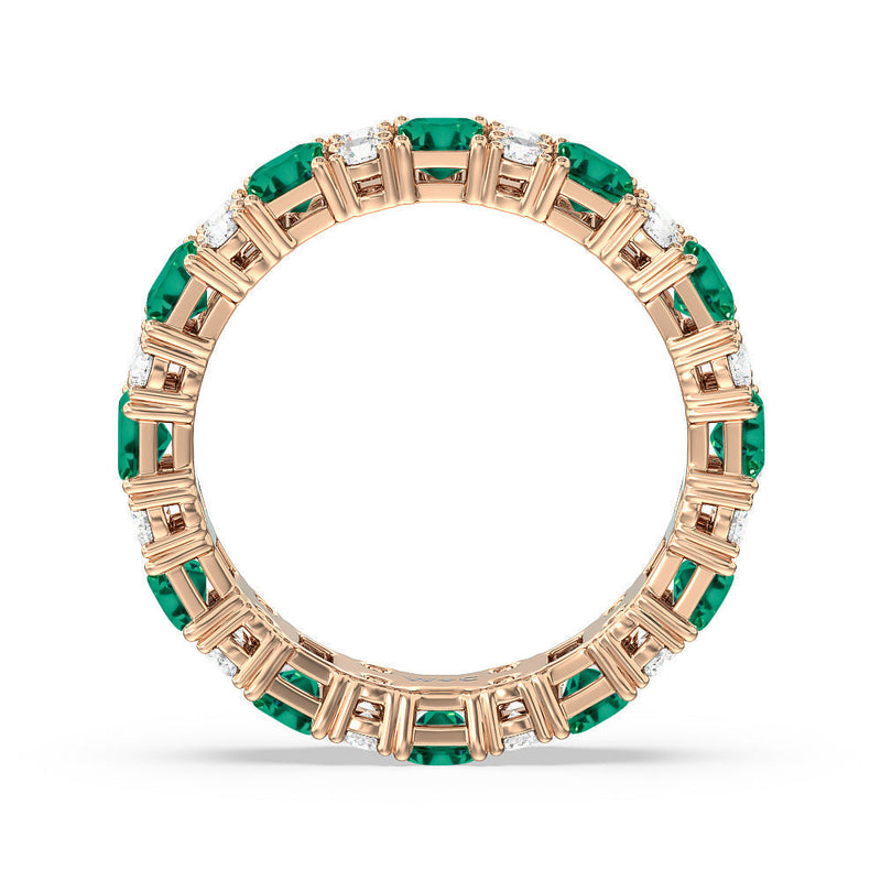 Created Emerald & Rounds Station Eternity Ring