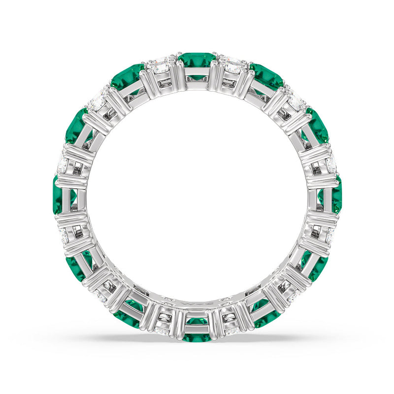 Created Emerald & Rounds Station Eternity Ring