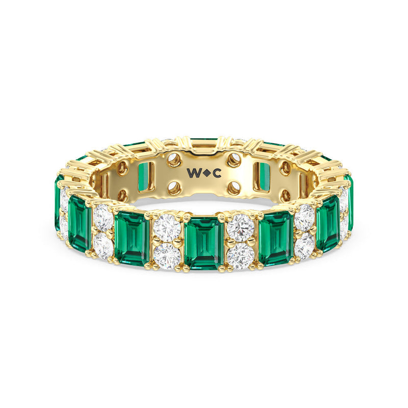 Created Emerald & Rounds Station Eternity Ring