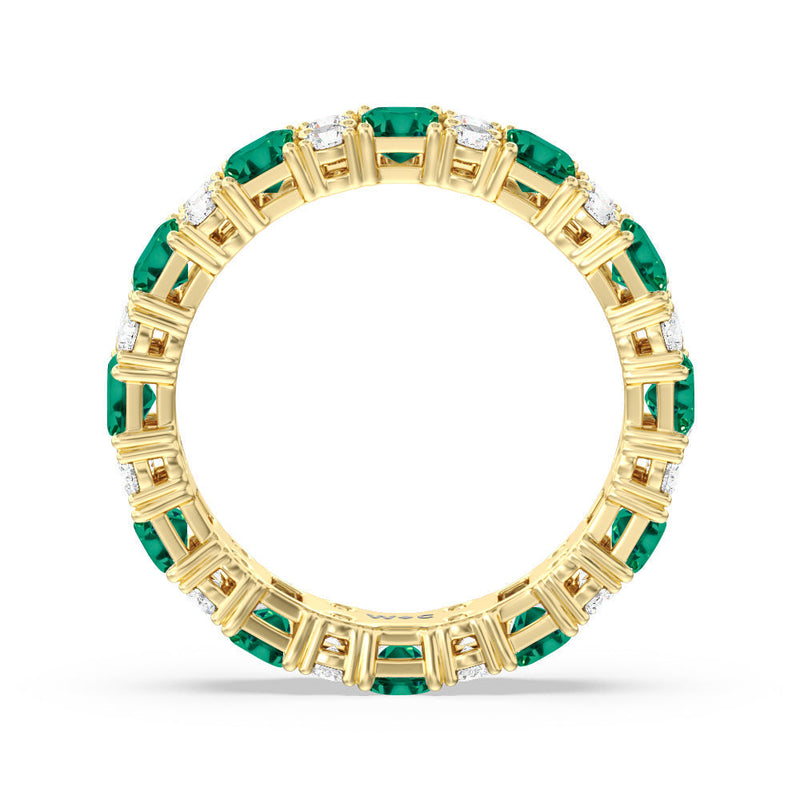 Created Emerald & Rounds Station Eternity Ring