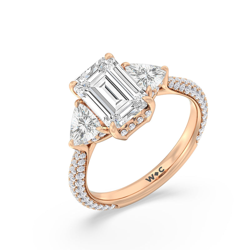 The Windsor Trillion Three Stone Ring