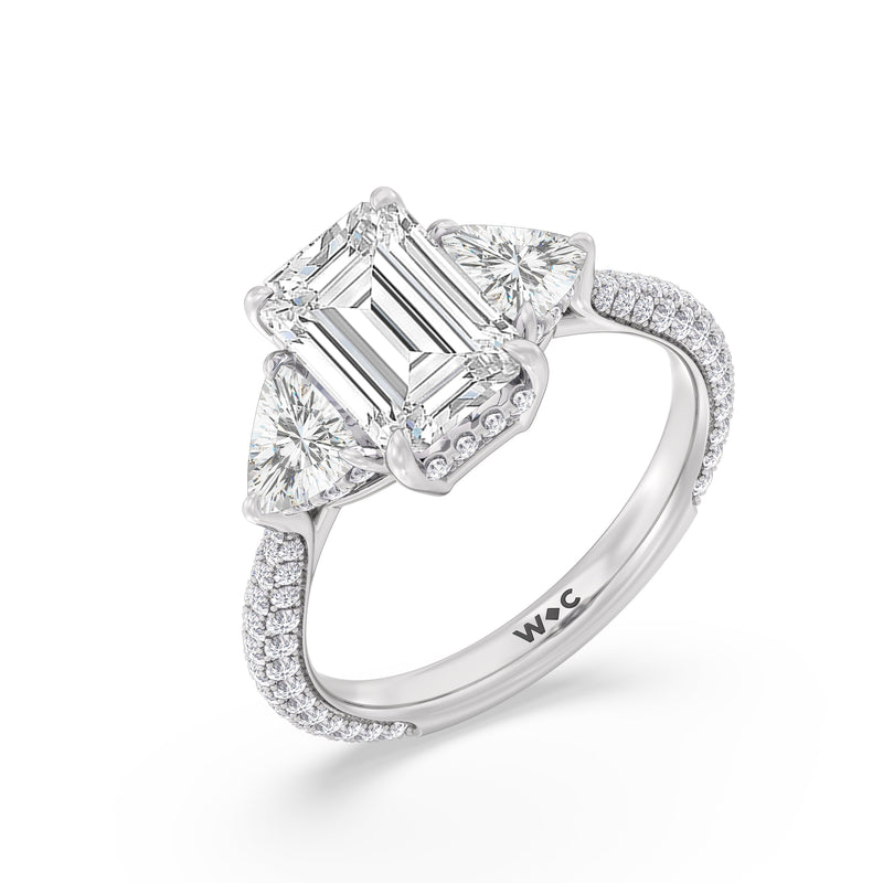 The Windsor Trillion Three Stone Ring