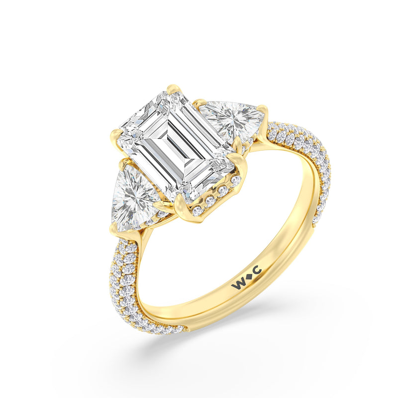 The Windsor Trillion Three Stone Ring