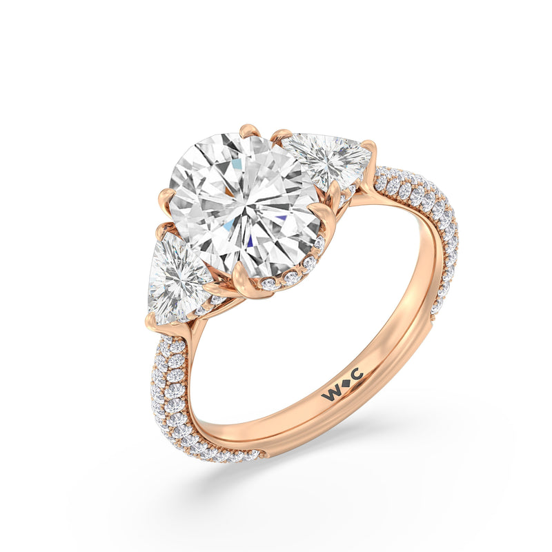 The Windsor Trillion Three Stone Ring
