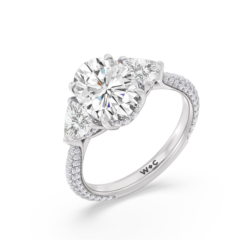 The Windsor Trillion Three Stone Ring