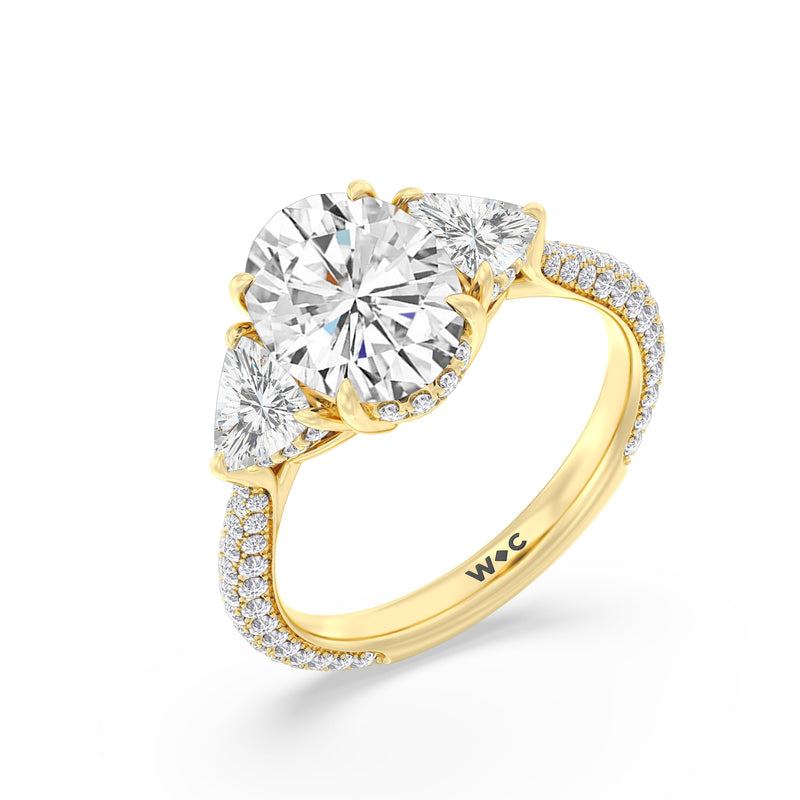 The Windsor Trillion Three Stone Ring