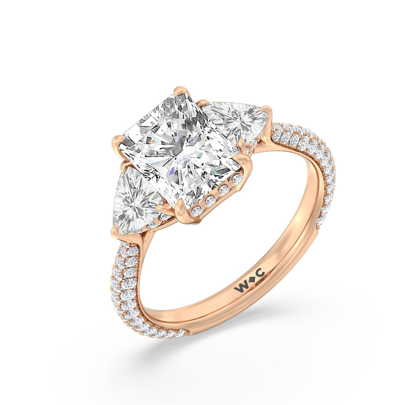 The Windsor Trillion Three Stone Ring