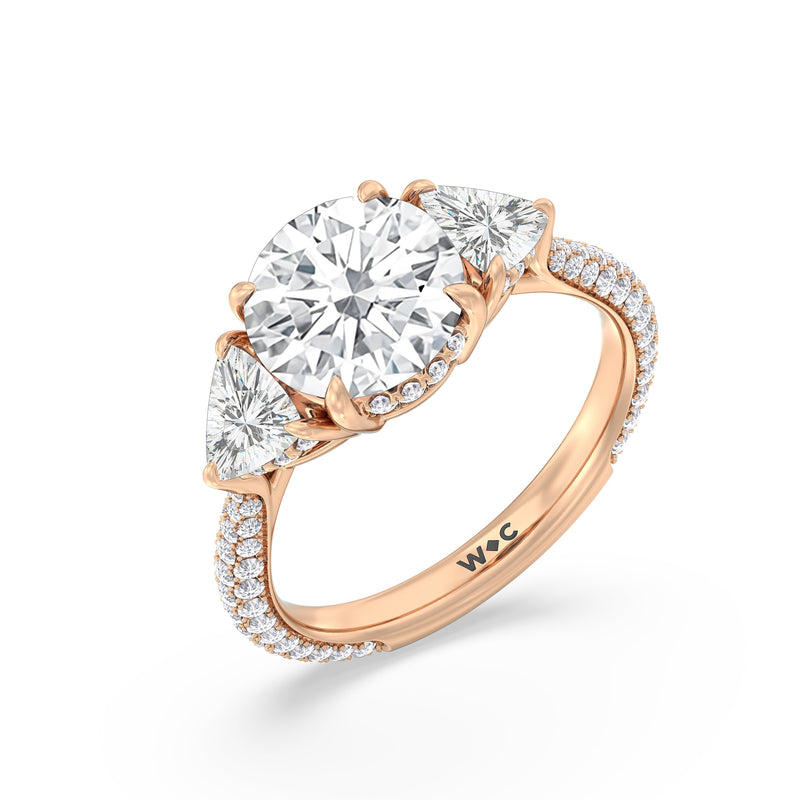 The Windsor Trillion Three Stone Ring
