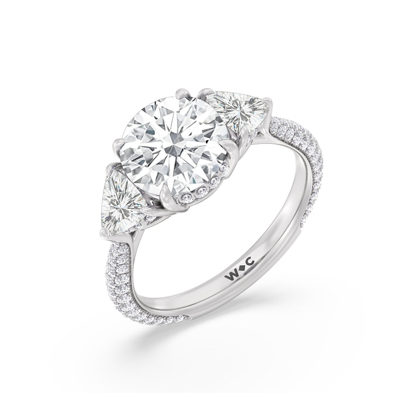 The Windsor Trillion Three Stone Ring