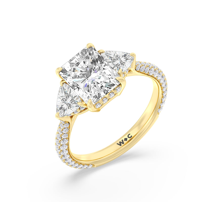 The Windsor Trillion Three Stone Ring