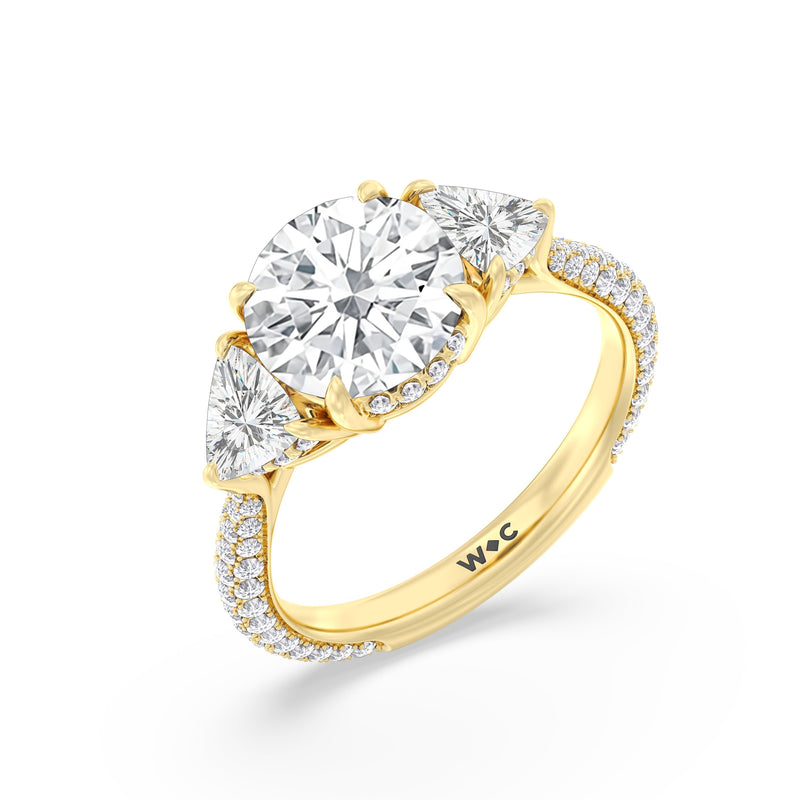 The Windsor Trillion Three Stone Ring