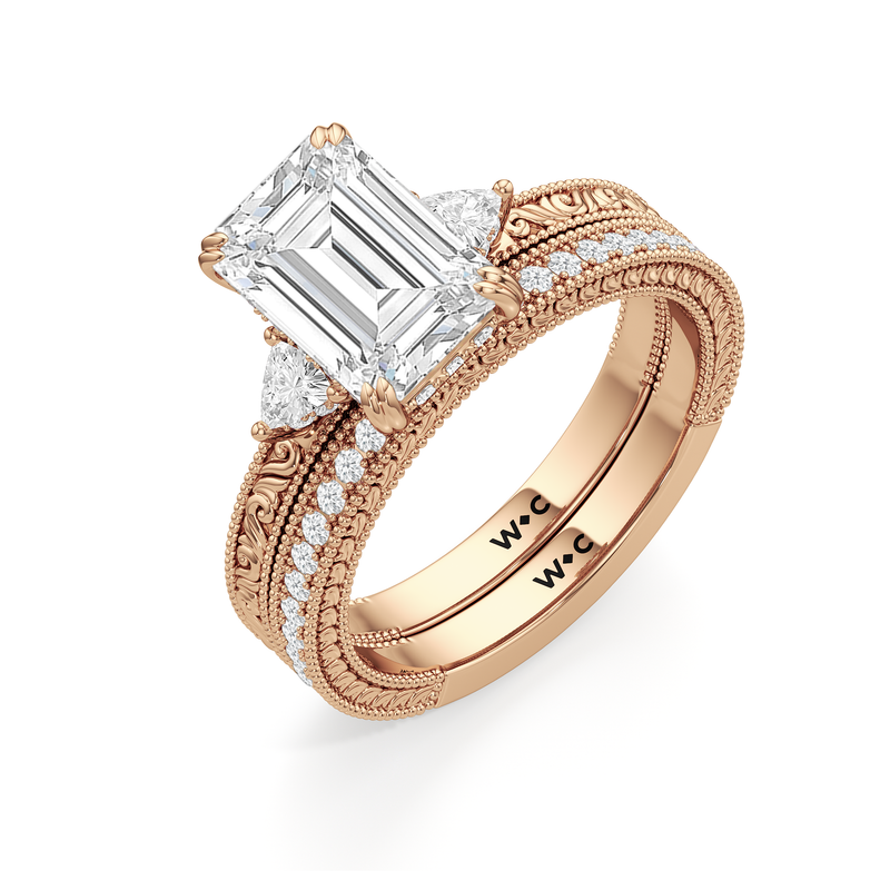 The Seraphine Trillion Three Stone Wedding Band