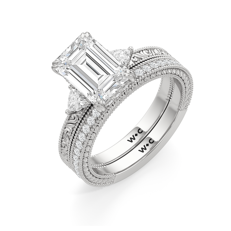 The Seraphine Trillion Three Stone Wedding Band