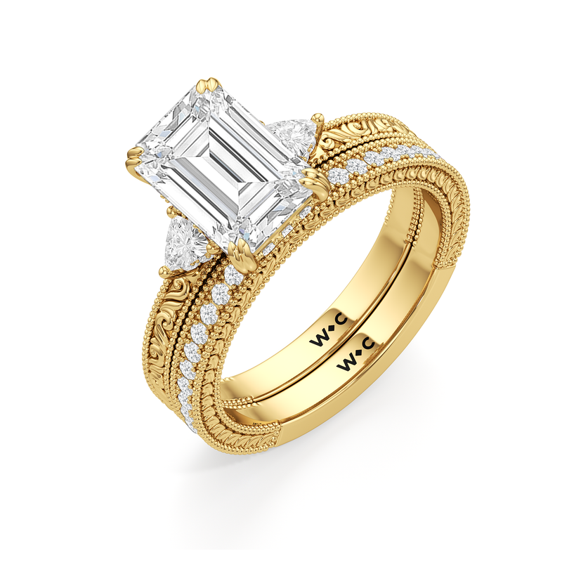 The Seraphine Trillion Three Stone Wedding Band