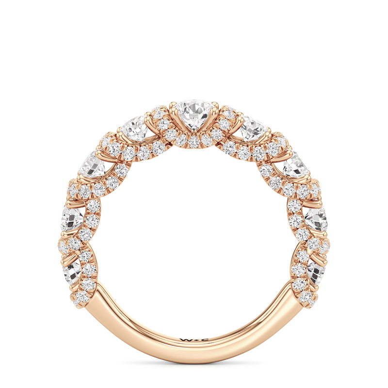 The Fulton Three Stone Half Moon Diamond Wedding Band