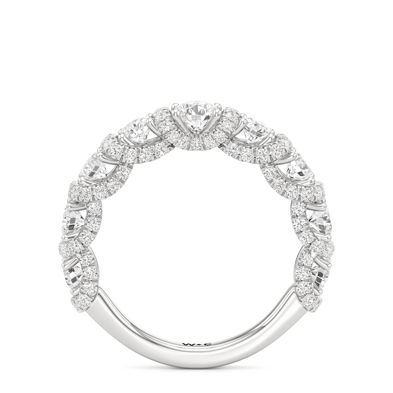 The Fulton Three Stone Half Moon Diamond Wedding Band