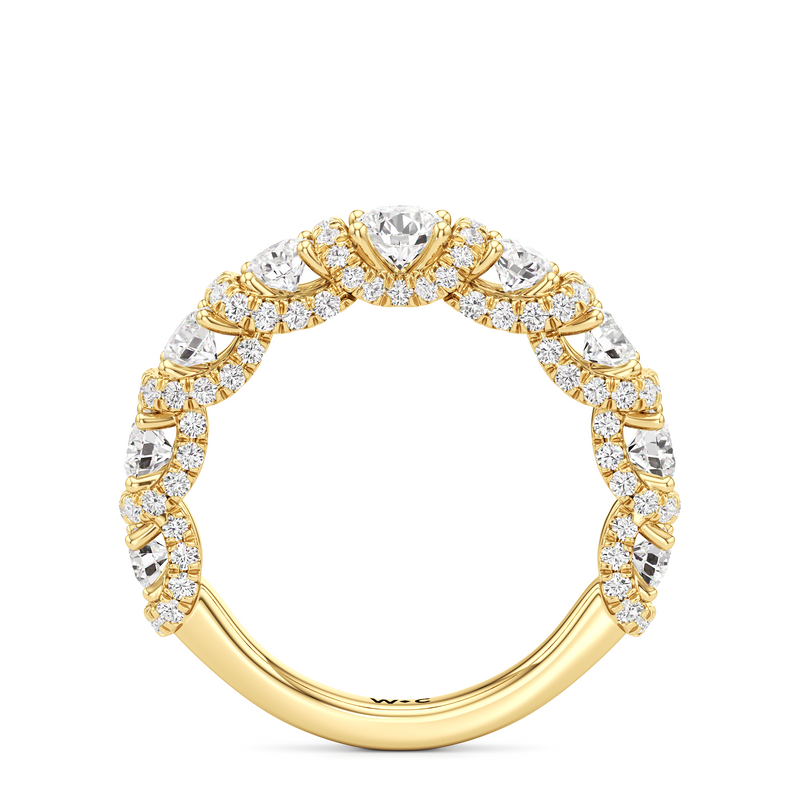 The Fulton Three Stone Half Moon Diamond Wedding Band
