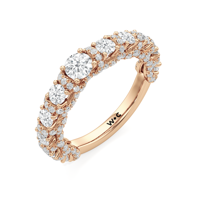 The Fulton Three Stone Trapezoid Diamond Wedding Band