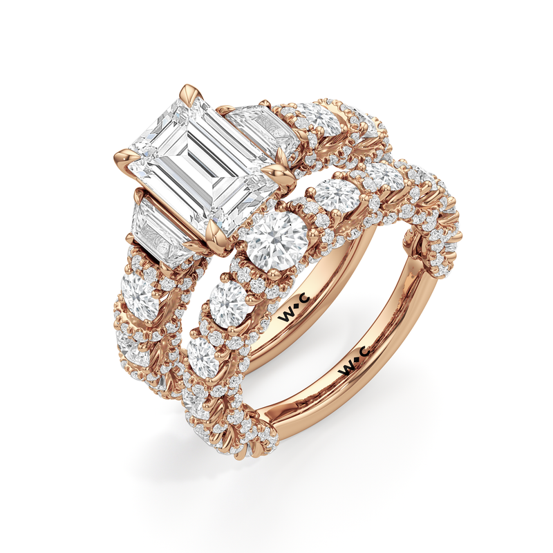 The Fulton Three Stone Trapezoid Diamond Wedding Band