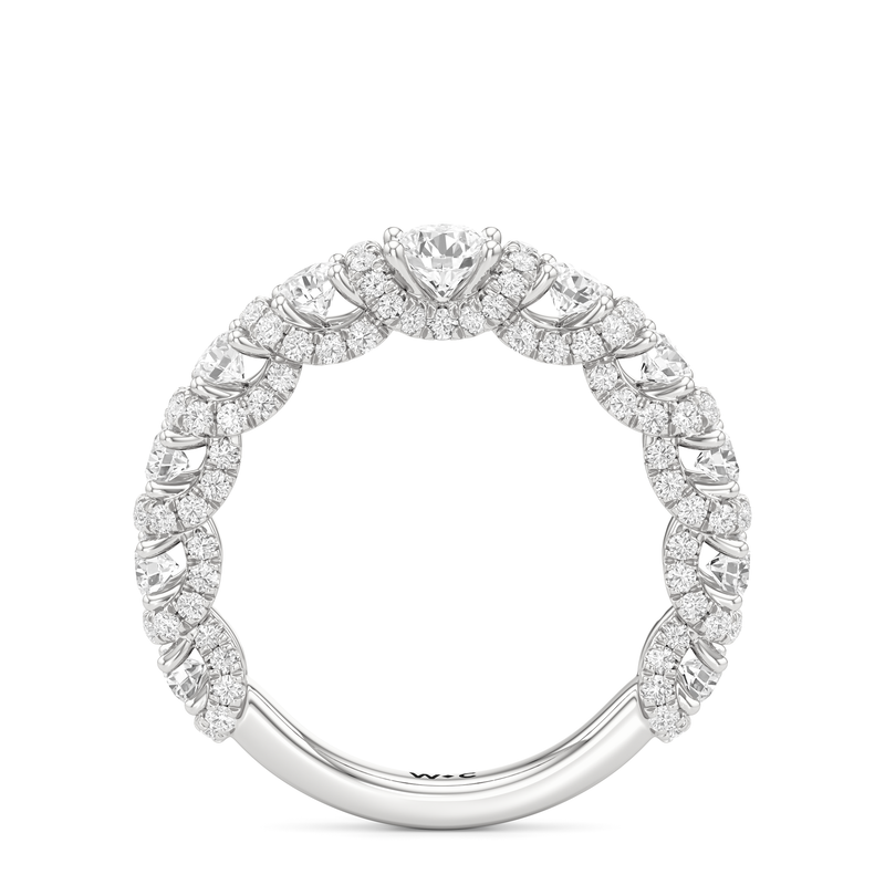 The Fulton Three Stone Trapezoid Diamond Wedding Band