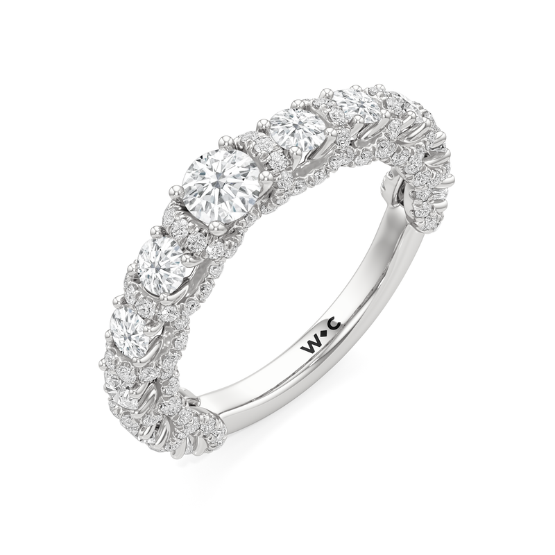 The Fulton Three Stone Trapezoid Diamond Wedding Band