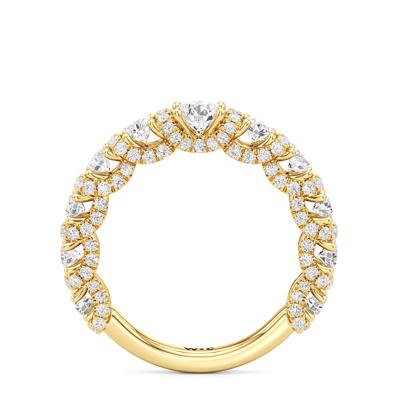The Fulton Three Stone Trapezoid Diamond Wedding Band