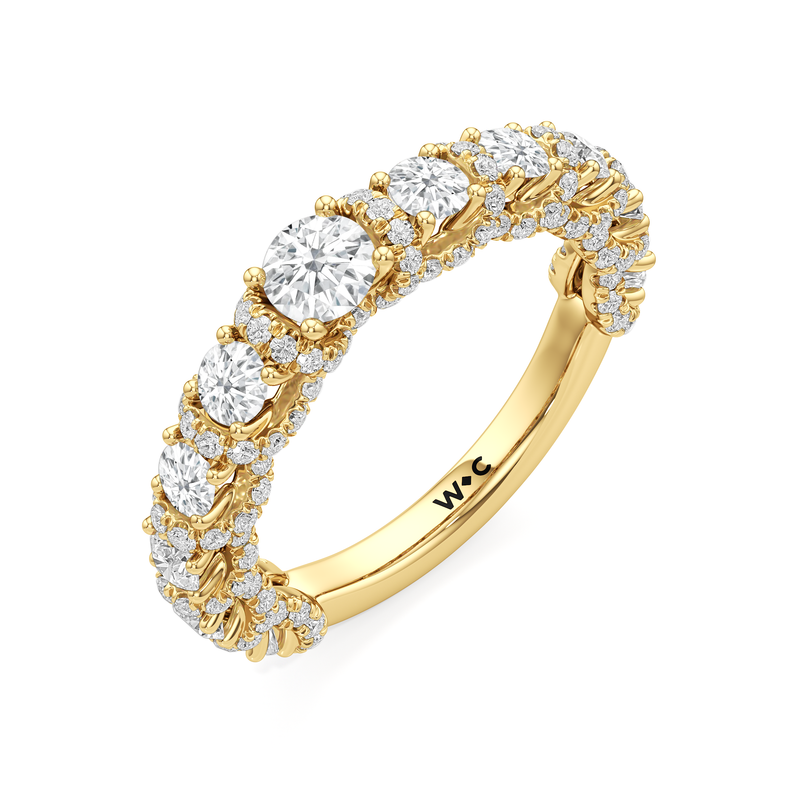 The Fulton Three Stone Trapezoid Diamond Wedding Band