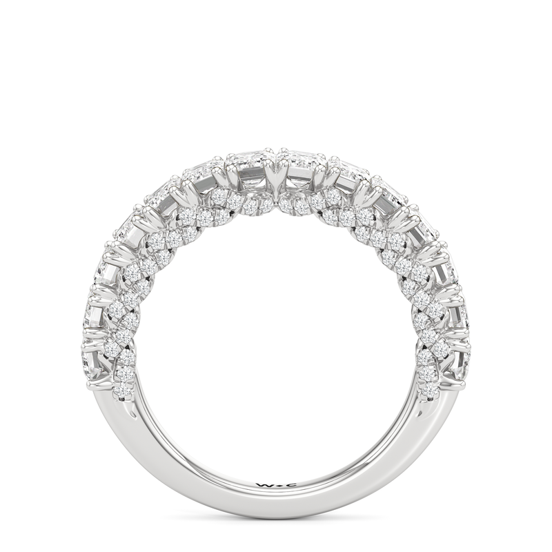 The Roosevelt Emerald Diamond Wedding Band