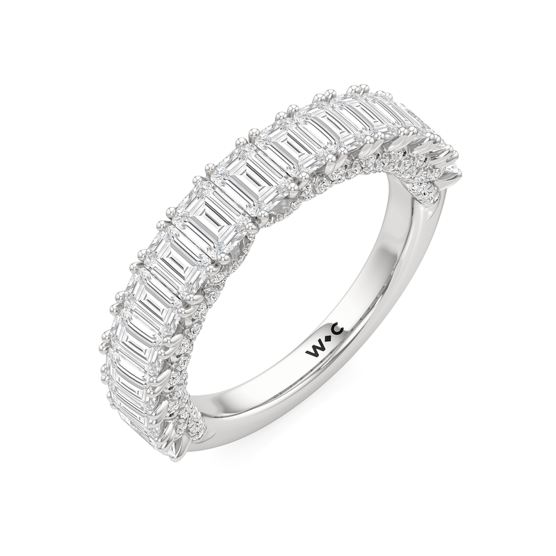 The Roosevelt Emerald Diamond Wedding Band