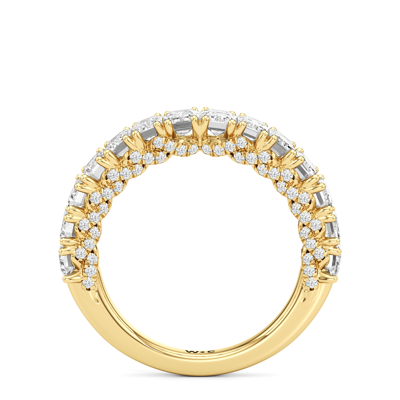 The Roosevelt Emerald Diamond Wedding Band
