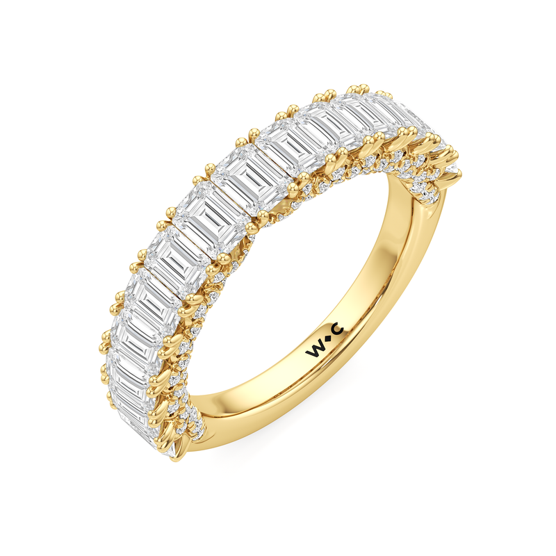 The Roosevelt Emerald Diamond Wedding Band