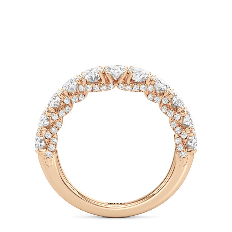 The Roosevelt Three Stone Diamond Wedding Band