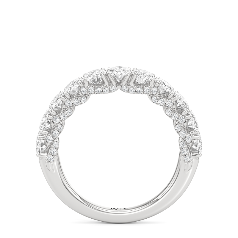 The Roosevelt Three Stone Diamond Wedding Band