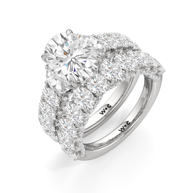 The Roosevelt Three Stone Diamond Wedding Band