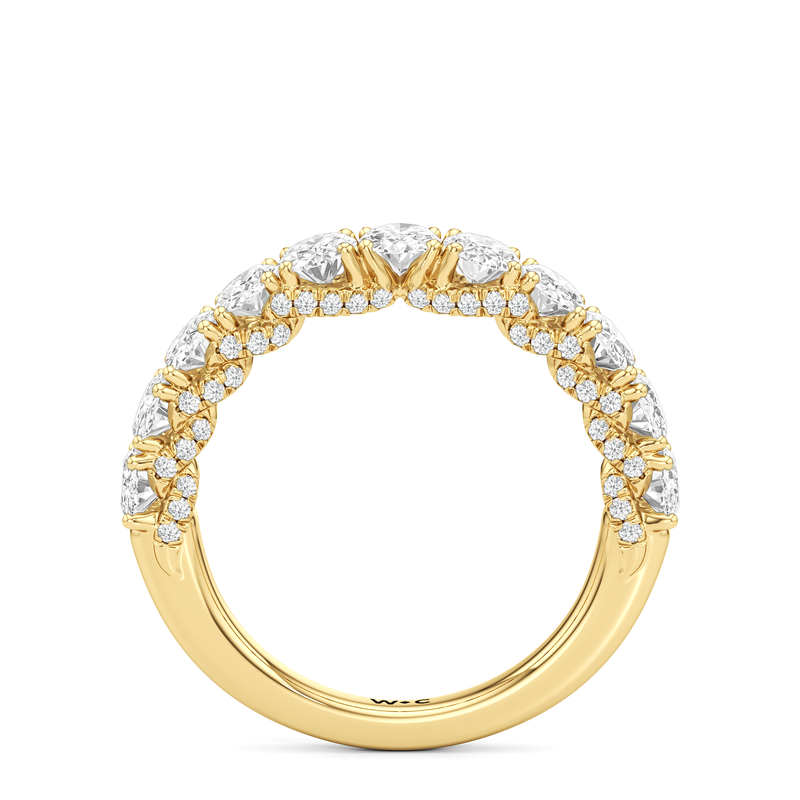 The Roosevelt Three Stone Diamond Wedding Band