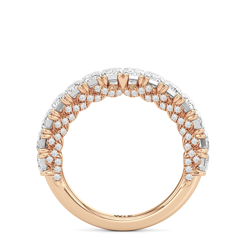 The Roosevelt Three Stone Trapezoid Diamond Wedding Band