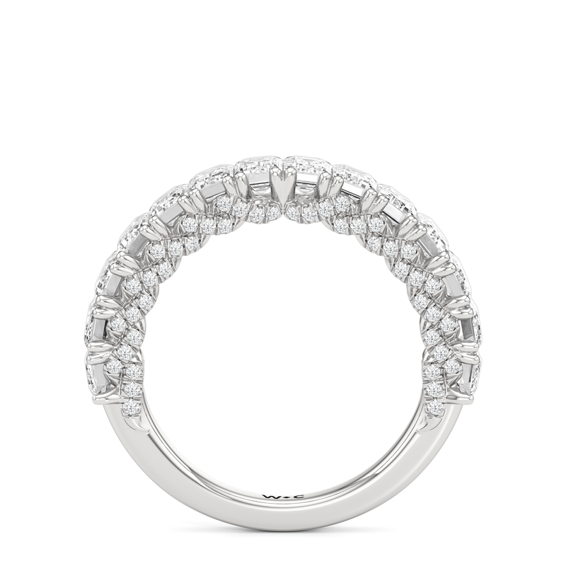 The Roosevelt Three Stone Trapezoid Diamond Wedding Band