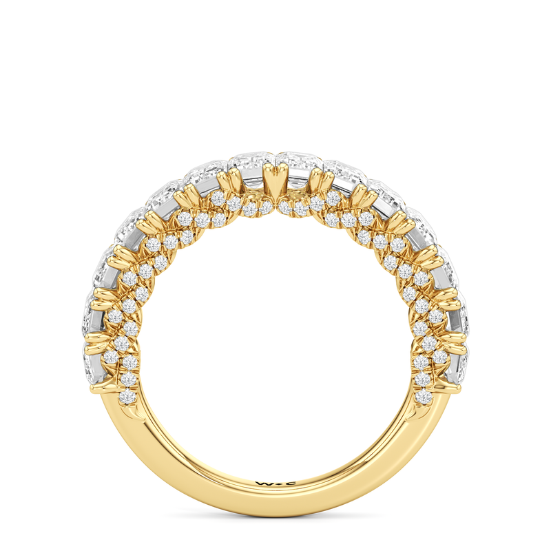 The Roosevelt Three Stone Trapezoid Diamond Wedding Band