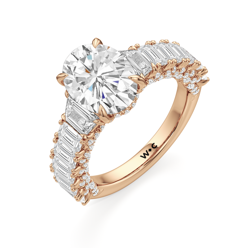 The Roosevelt Three Stone Trapezoid Ring