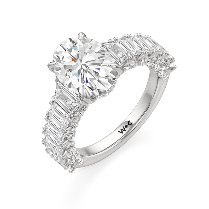 The Roosevelt Three Stone Trapezoid Ring