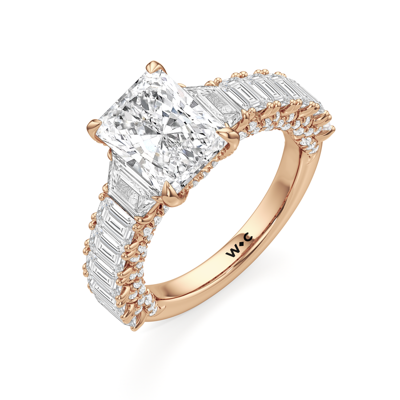 The Roosevelt Three Stone Trapezoid Ring