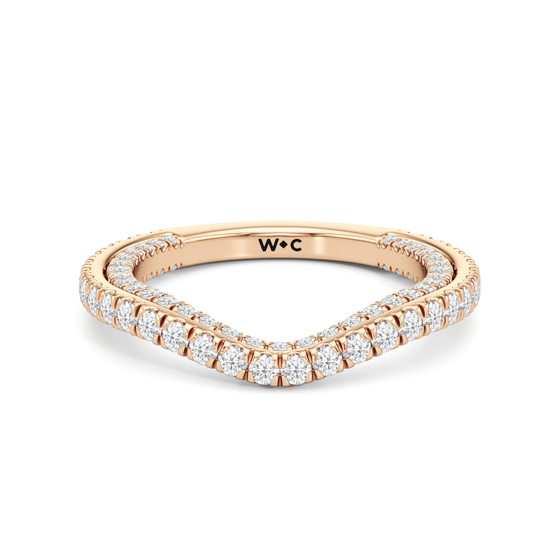 The W Crest Diamond Wedding Band