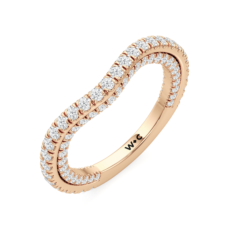 The W Crest Diamond Wedding Band