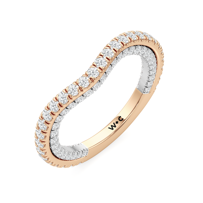 The W Crest Diamond Wedding Band