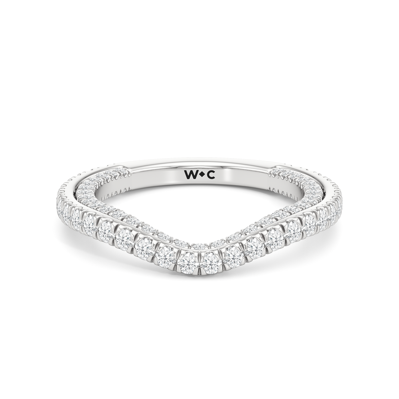The W Crest Diamond Wedding Band