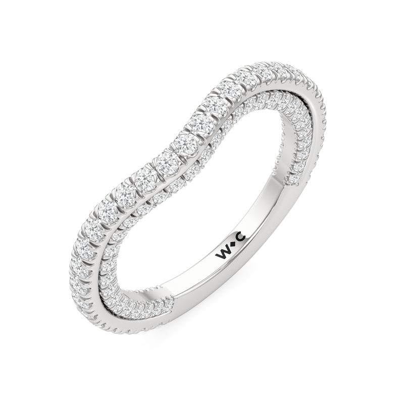 The W Crest Diamond Wedding Band