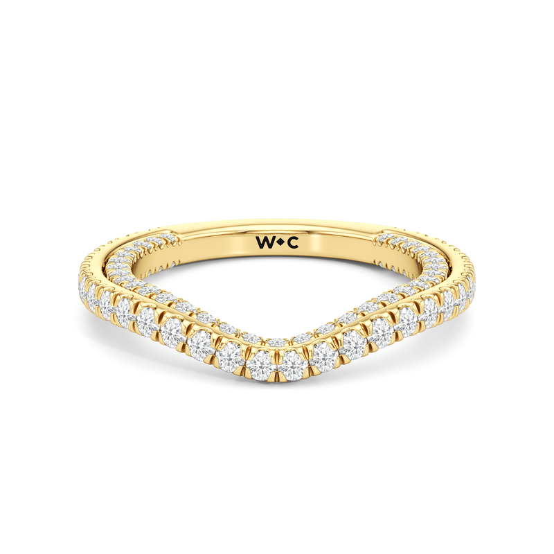 The W Crest Diamond Wedding Band
