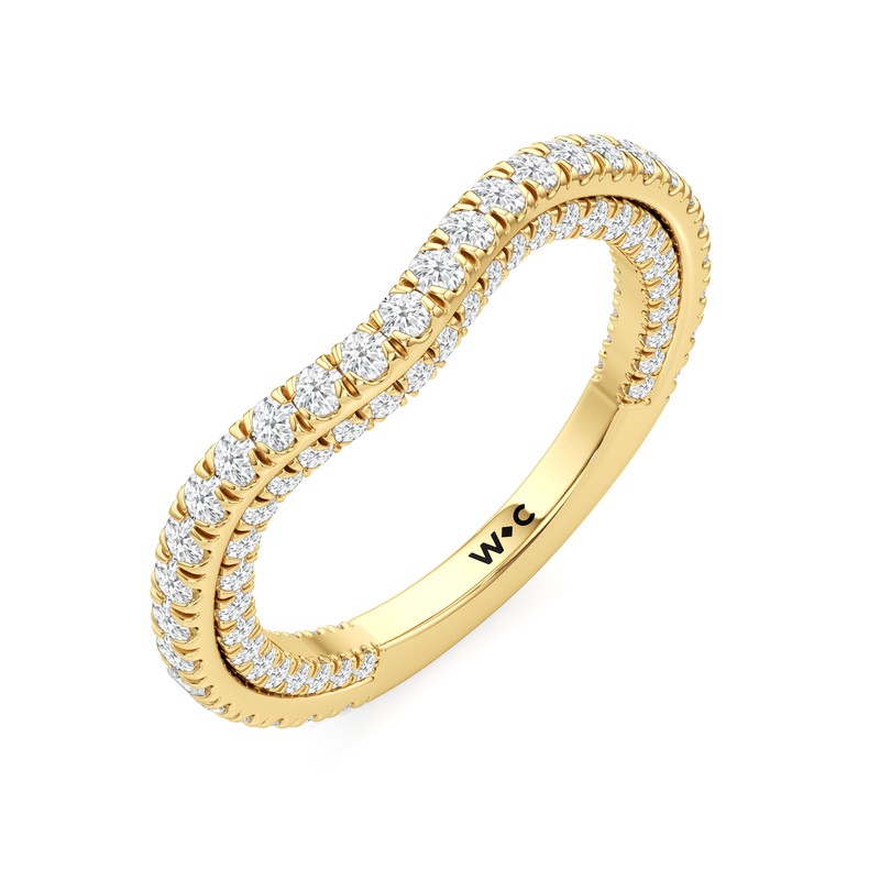 The W Crest Diamond Wedding Band