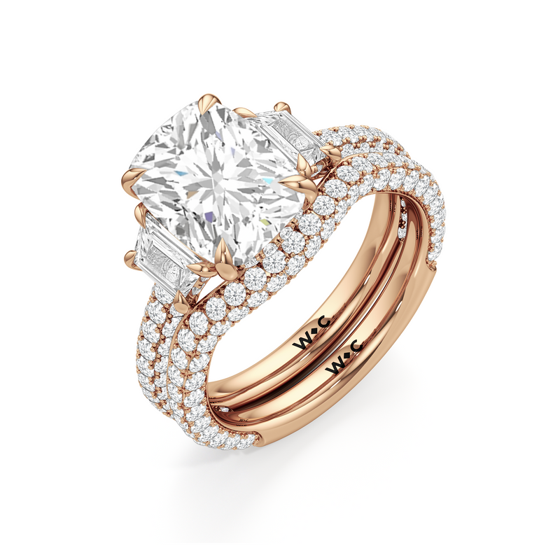 The Windsor Trapezoid Three Stone Ring